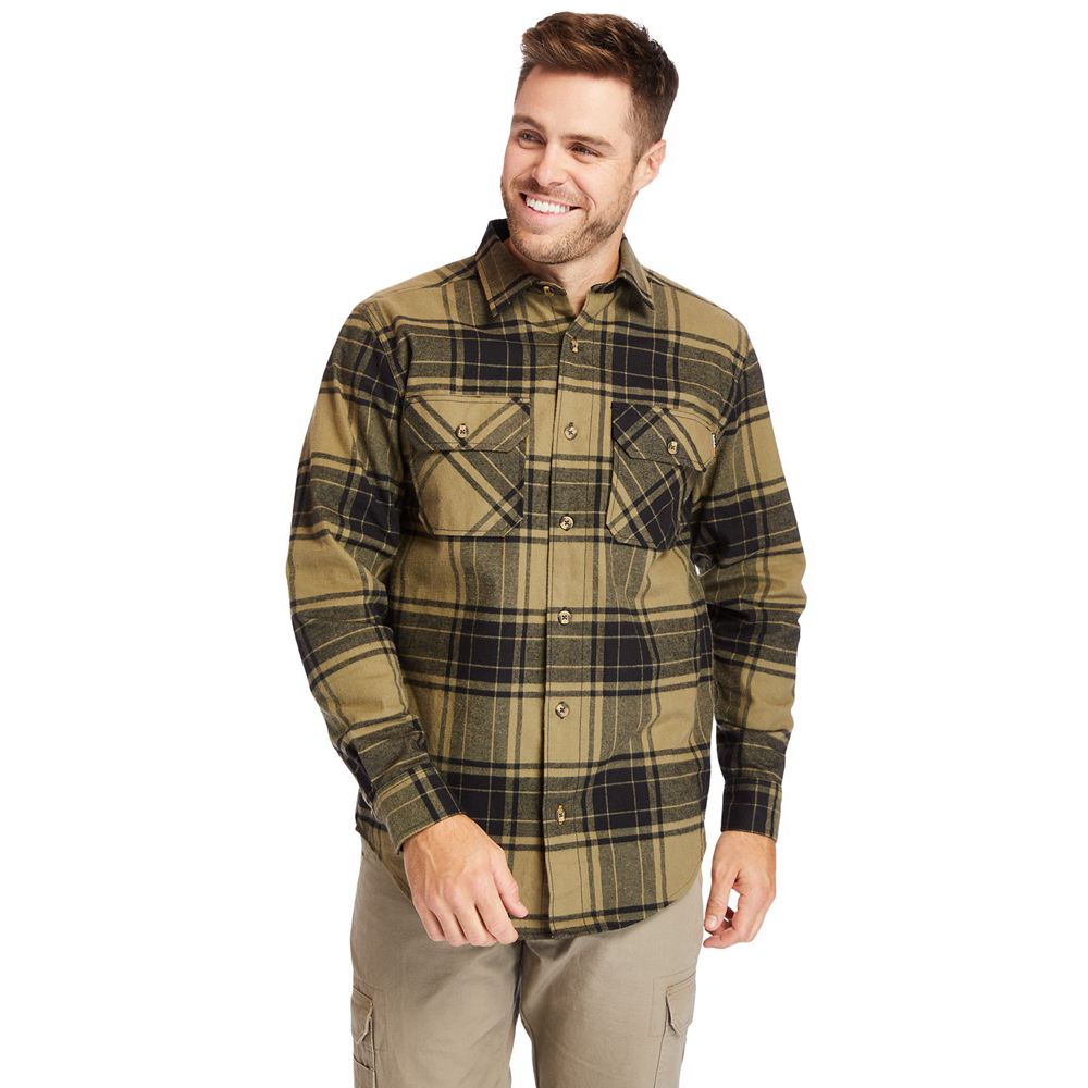 Camisa Timberland Argentina Hombre - Pro® Woodfort Heavyweight Flannel Work - Verde Oliva - USOZDJ-1